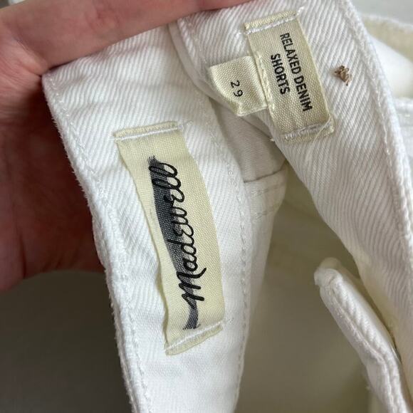 Madewell Denim Shorts Size 29 Relaxed Fit White Wash Jean Cutoff in Tile White - Picture 7 of 8